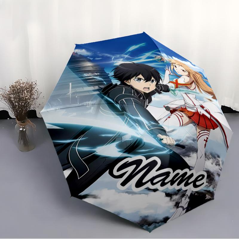 Personalized Name S-Sword Art Online Print Umbrella - Automatic Open/Close, Eight-Rib Durable Frame, Automatic Folding Umbrella