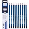 Brustro Extra Dark Pencils | Black, Pack Of 10 | Ideal For Drawing, Sketching, Mandala, Shading, Portrait For Artists, F