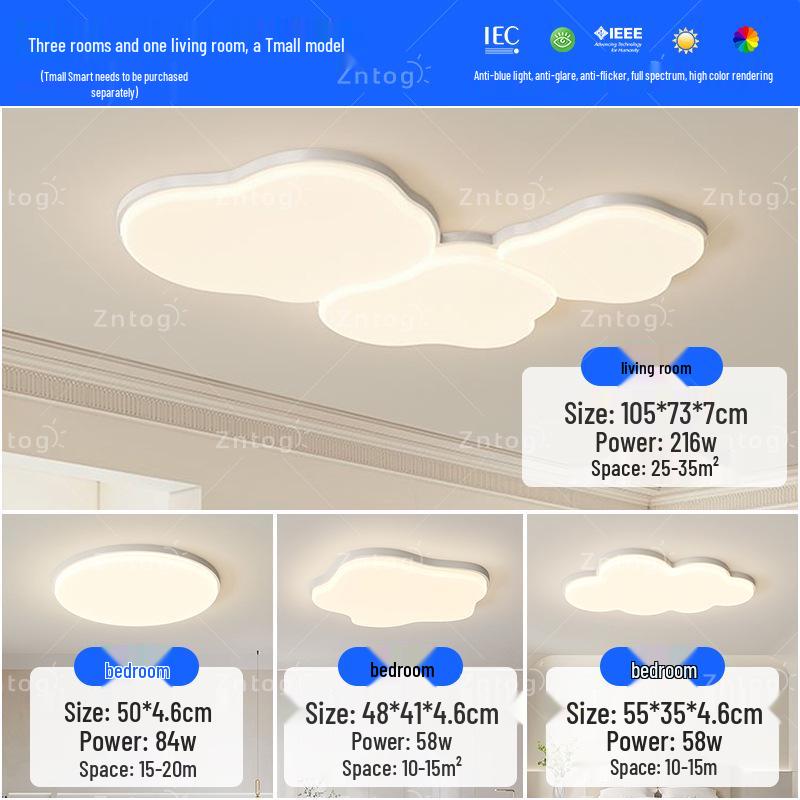 Cream Style Modern Minimalist Full Spectrum Ceiling Light for Eye-Protection In Children's Room and Master Bedroom