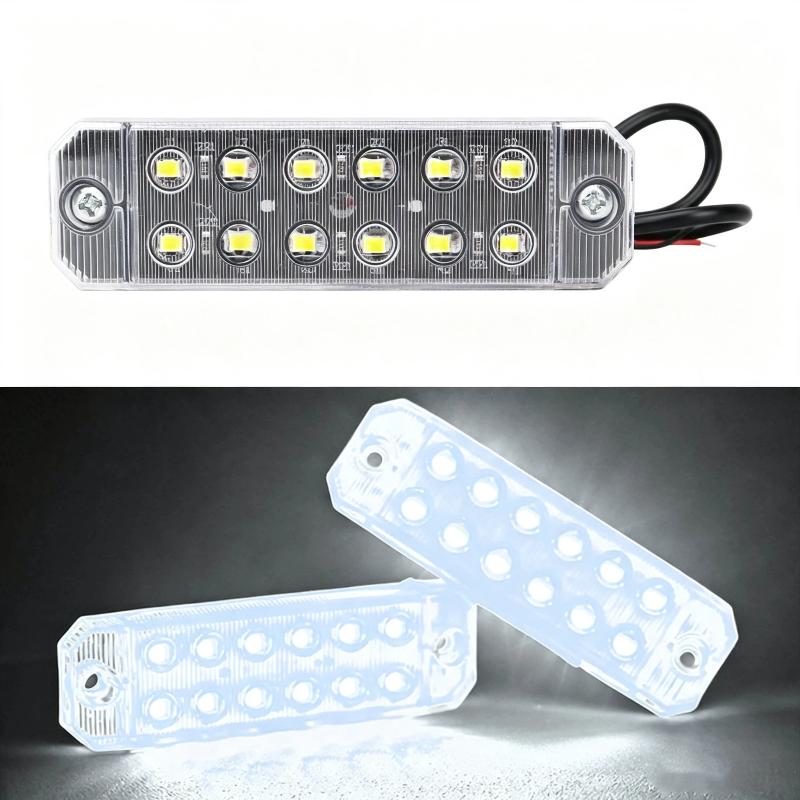 1Pcs 12-35V Truck Led Side Marker Light Double Row 12 Smd Strobe Warning Light Indicator Signal Light Rear Taillight Colorful