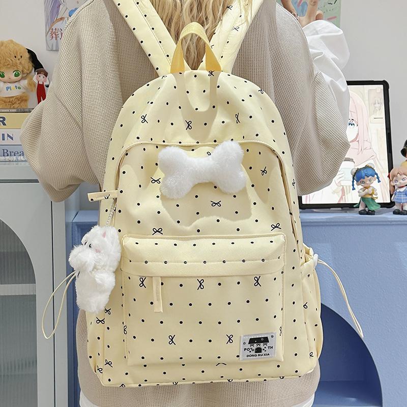 Polka Dot Bow Backpack for Girls - Versatile, High-Value School Bag for Middle & High School Students