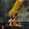 Rindsleder Schweißen ArbeitssicherheitSchutz Handschuhe WärmedämmungAnti-Schnitt Feuerhemmende Holzofen Kamin Grill Backen Camping