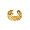 European and American hollow love irregular stainless steel open ring plain ring plated 18k gold geometric ring niche advanced