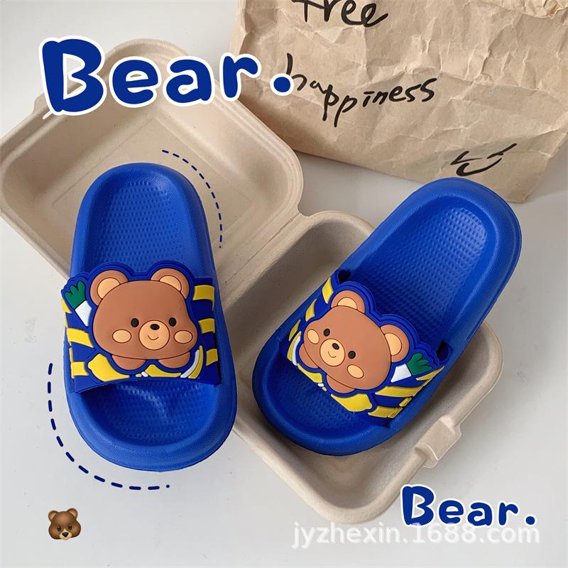 

Unisex Children s Cute Bear Slippers: Summer Flip-Flops for Indoor & Outdoor Use. 25 королівський синій колір