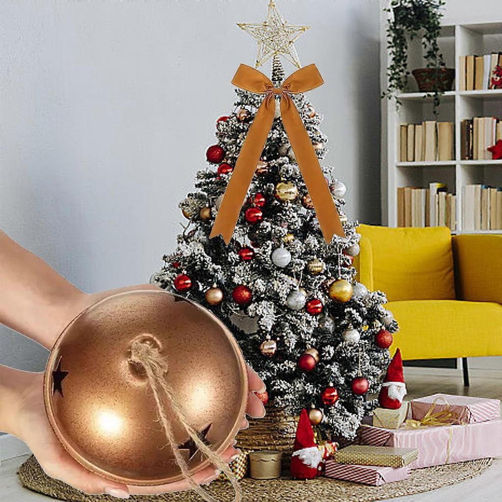 Iron Metal Bells Hanging Decoration Christmas Bells Ornament for Door Mantel Porch Window Christmas Tree Decorations Gold