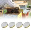 10Pcs Bees Entrance Feeders Perforated Iron Jar Lid Bees Hives Waterer Bees Canning Feeder Beekeeping Supplies