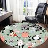 1pc Cat Pattern Office Round Rug, Carpet for Office, Gaming, Lightweight Round Floor Mat Yy260205084