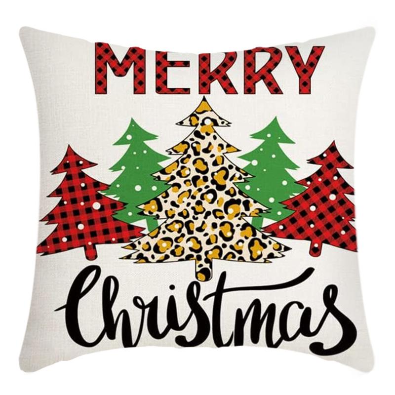 New Christmas Santa Claus Pillowcase Home Sofa Cushion Car Cushion Cartoon Christmas Pillowcase