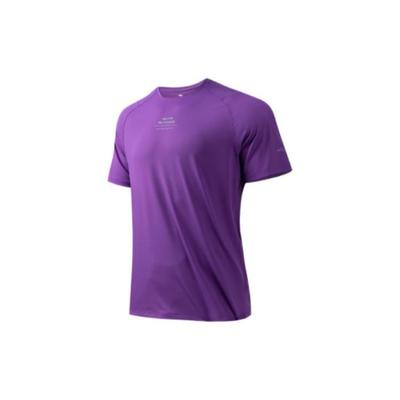 Solid Color Round Neck Quick-Dry Short Sleeve T-Shirt Men Tops Purple 952325103-3
