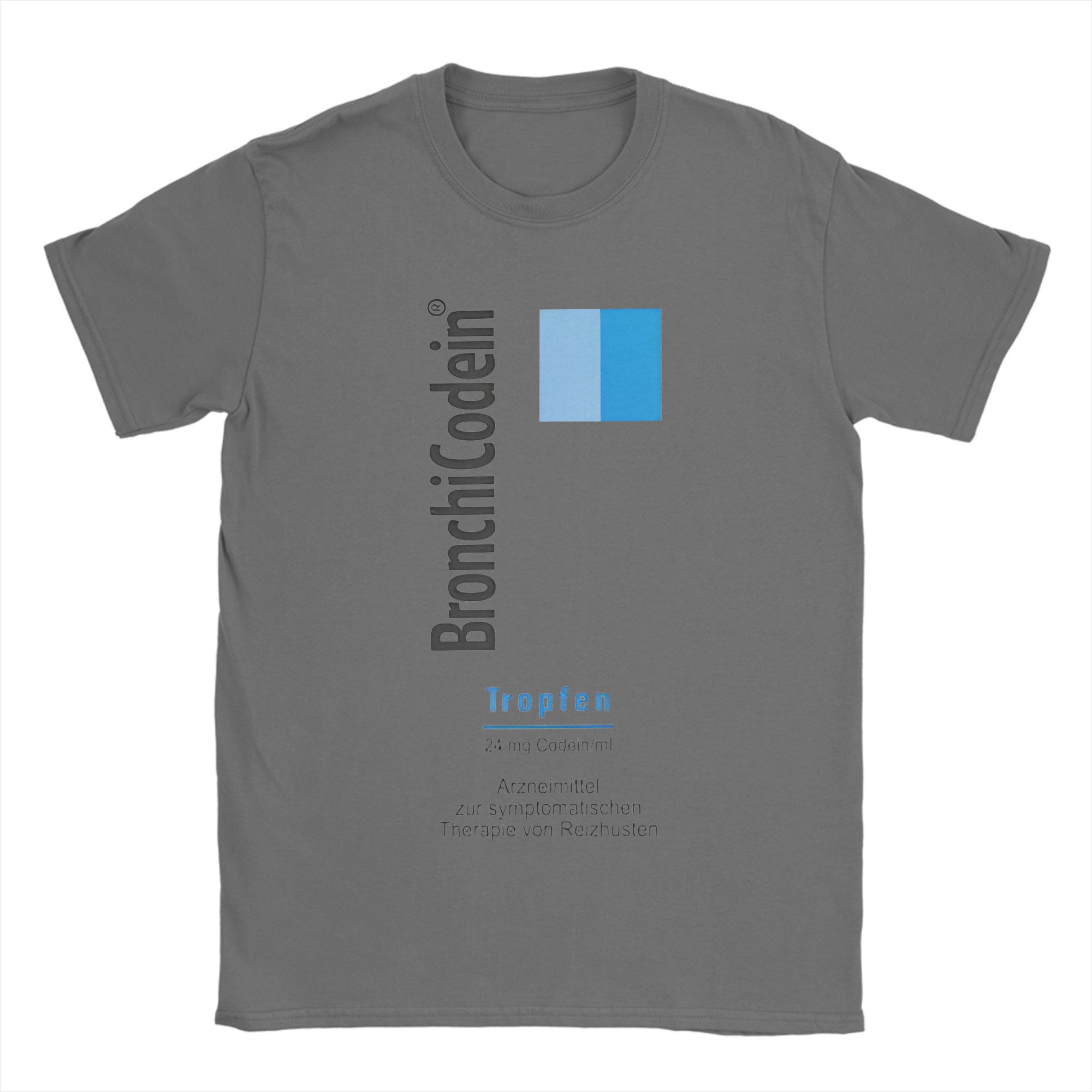 

Men s T-Shirts BronchiCodein Tropfen 24mg Label Casual Cotton Tees Short Sleeve Funny T Shirts Crew Neck merch Big Size 4XL