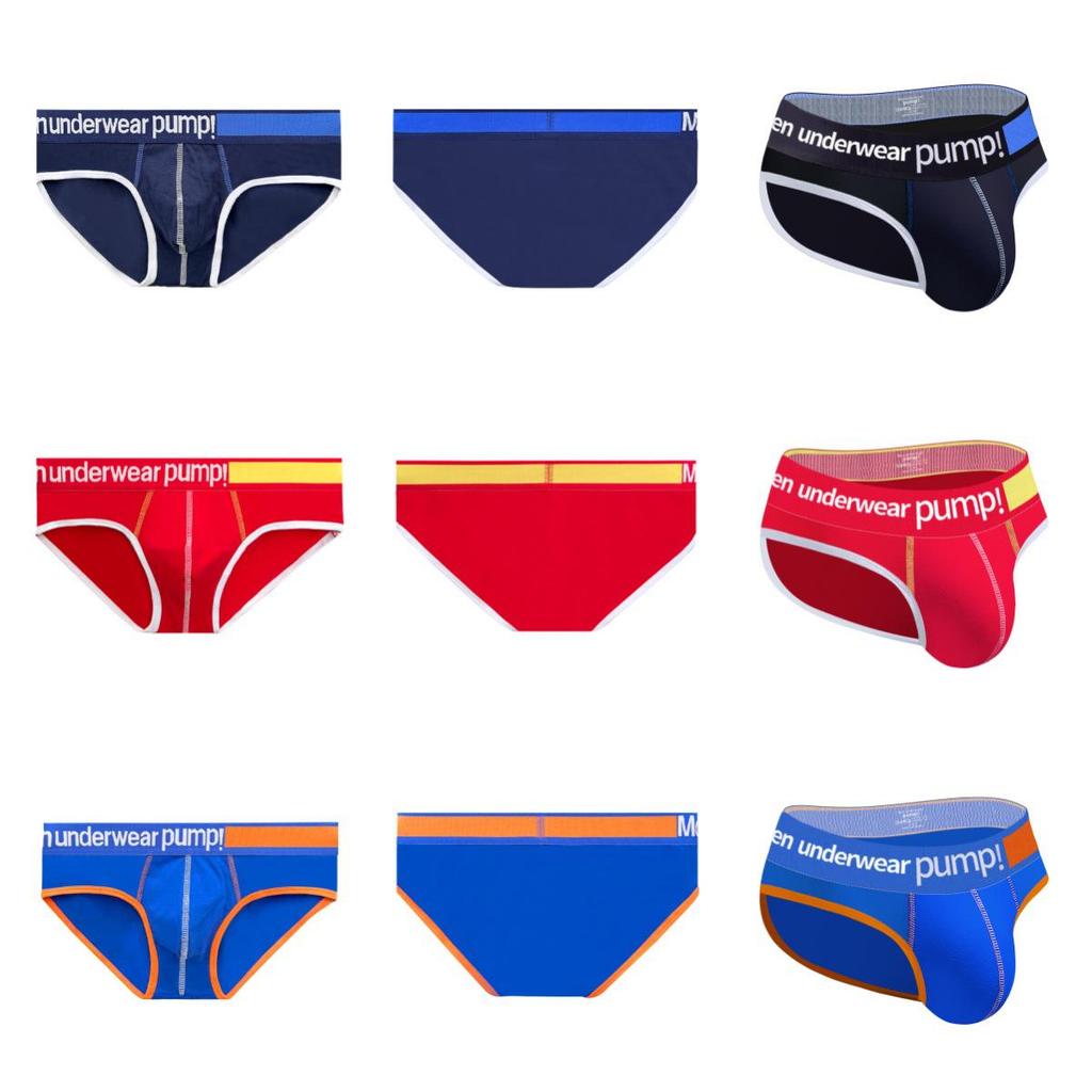 Trendy Low Rise Color Block Slim Fit Hip-Lifting Men's Sport Briefs