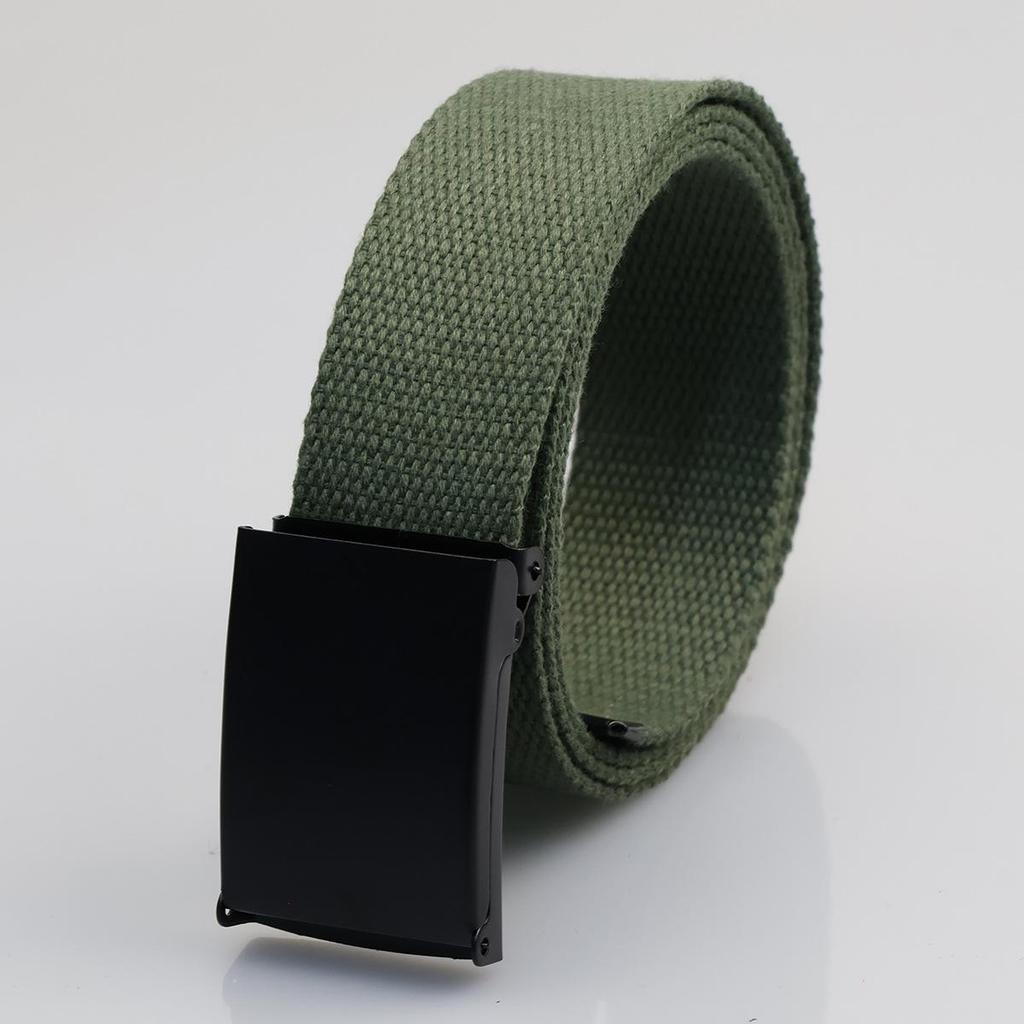 Unisex Canvas and Leather Woven Belt