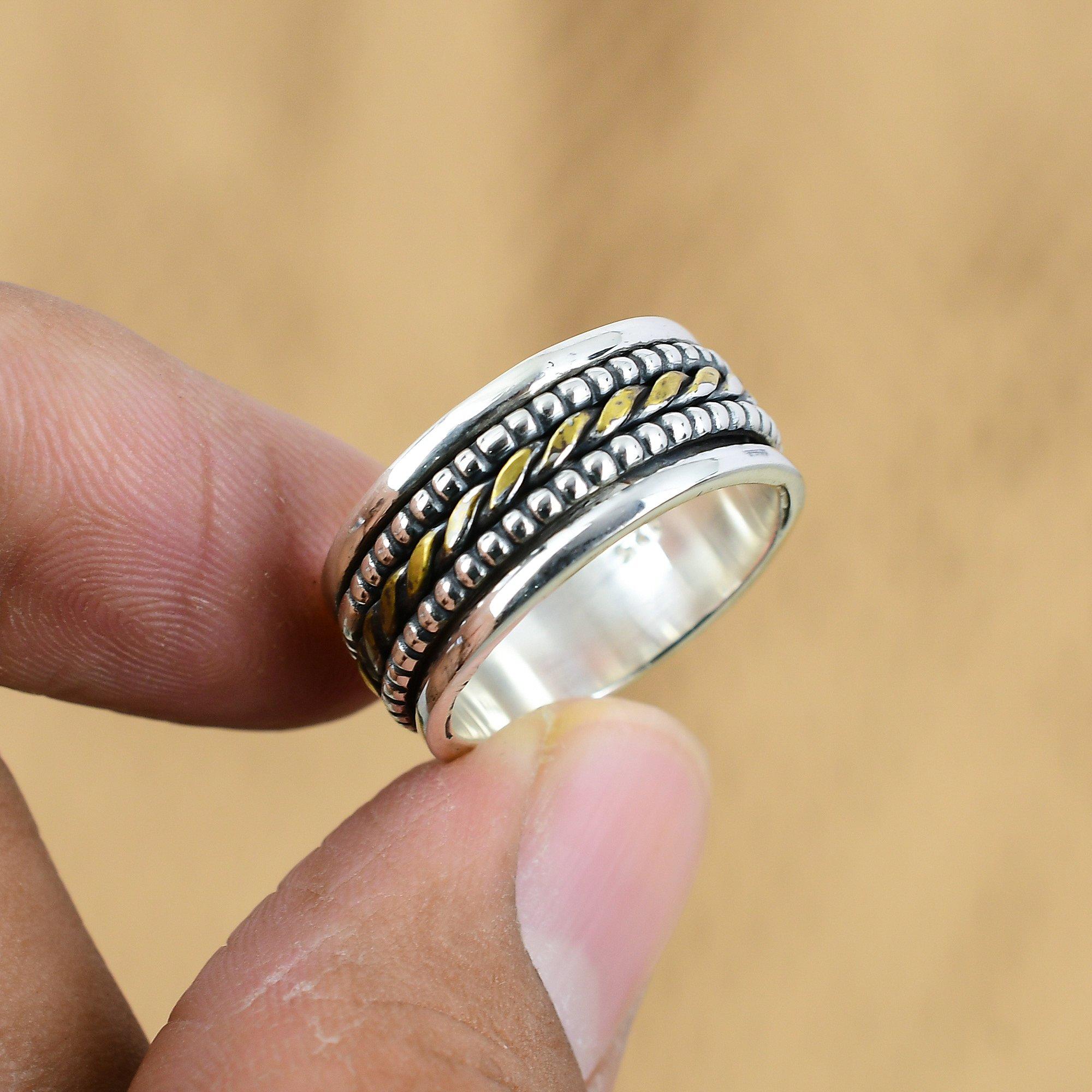 

Natural No Stone Gemstone Spinner Ring Size 8.75 925 Sterling Silver Jewelry No