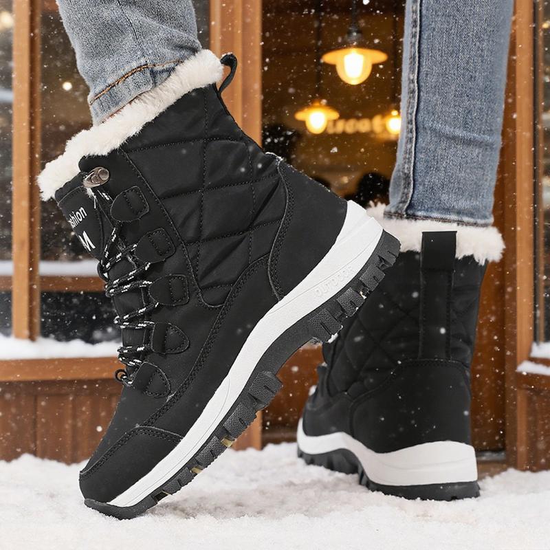 Women's Winter Snow Boots Warm Faux Fur Lined Non - Slip Outdoor Hiking Boots Fashion Waterproof Cold Weather Footwear