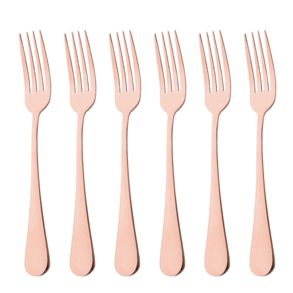 Drmfiy Dinner Forks Stainless Steel Dinnerware Set 6 Piece Snack Dessert Forks Tableware Salad Fork Cutlery Kitchen Utensils