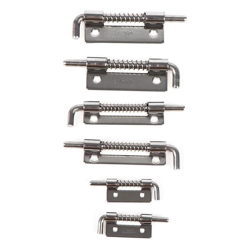1Pc 304 Stainless Steel Loaded Hinge Security Spring Bolt Barrel Latch Hardware