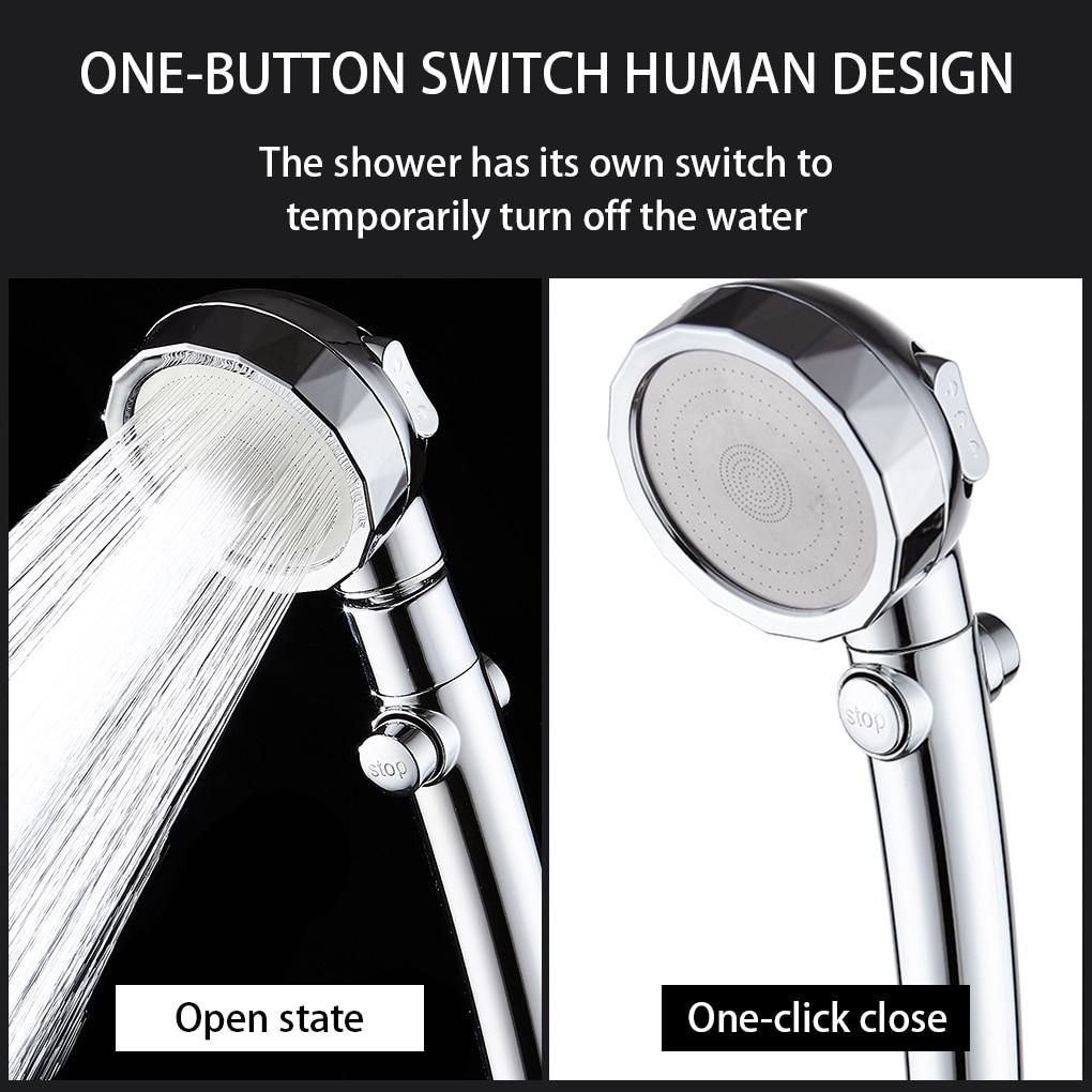 Water Saving High Pressure Shower Head Hand Hold Round Bathroom Accessory Chrome ABS Shower Heads