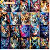 CHENISTORY Paint By Numbers Colorful Cat Animal Acrylic Drawing Canvas Wall Art Oil Painting By Numbers DIY Home Decoration