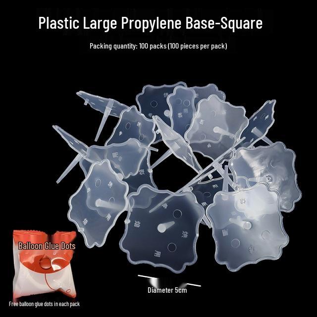 

100-элементная прозрачная пластиковая основа для украшения торта для кукольных украшений Unbreakable Large Square 100 pcs - With Glue