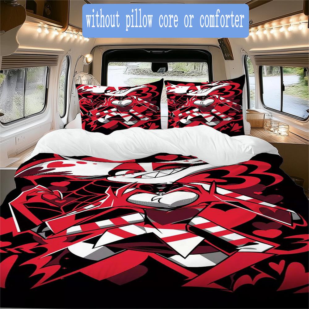Chic Thorn Angel Cartoon Pattern Bedding,Quilt Set Quilt Cover Pillowcase Home Birthday Gift (1*duvet cover+2*pillowcase,without core)ZSJT0917134