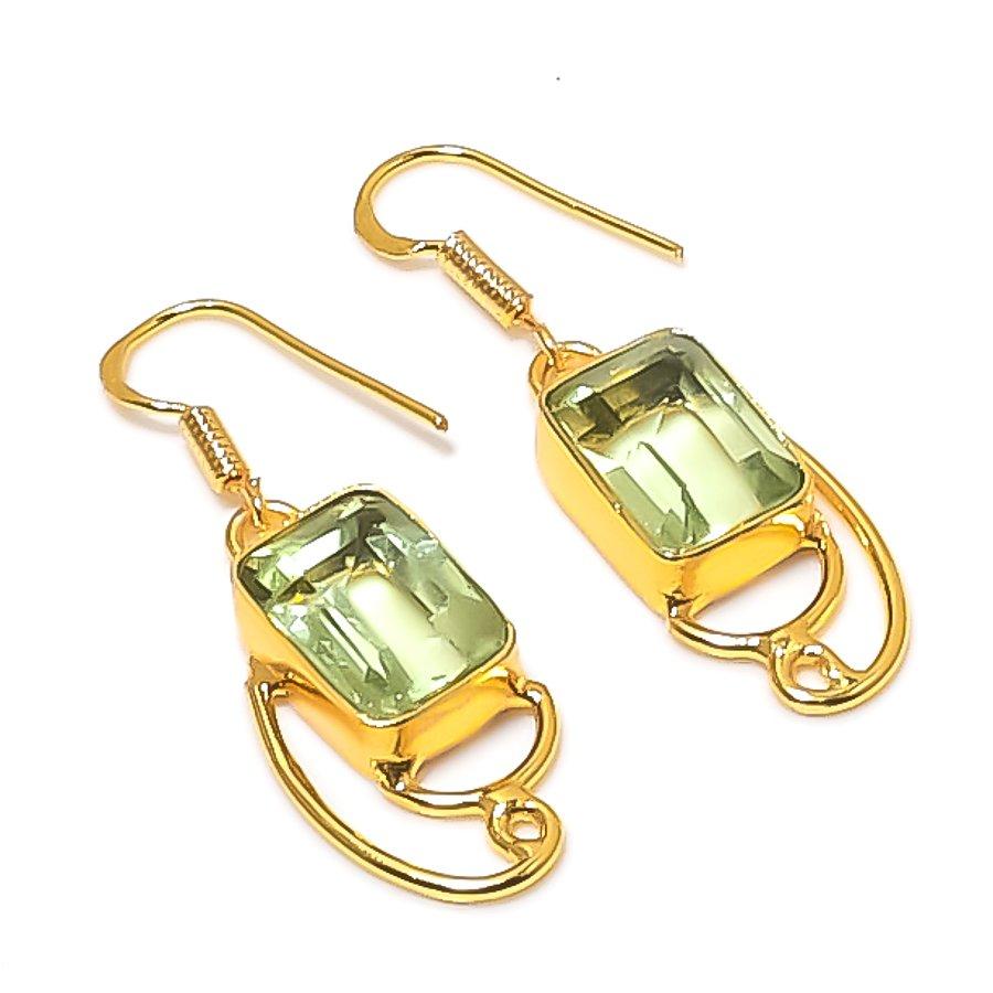 Tsavorite Gemstone 925 Sterling Silver Earring 1.65"