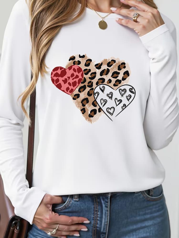 (Asian Size) letter trend cute 90s Casual Fashion Print T Shirt Tee Women Clothing autumn winter spring Top o-neck Graphic Long Sleeve T-shirts