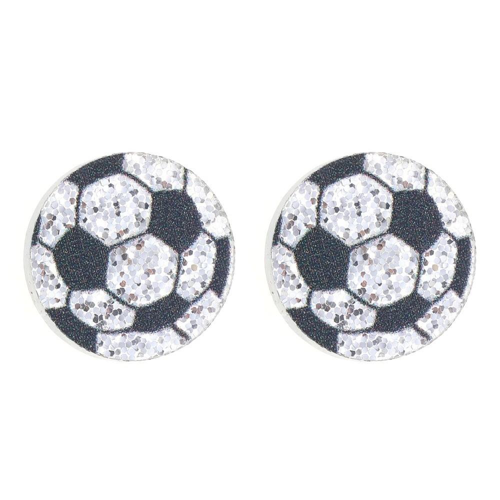 Basketball Football Acrylic Ball Ear Studs Ear Jewelry Accessory for Men Women