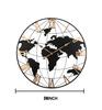 36 Inch Extra Giant Large Black Metal Wall Clock, Modern Silent World Map Wall Clock with Vintage Gold Roman Numeral, Decorative