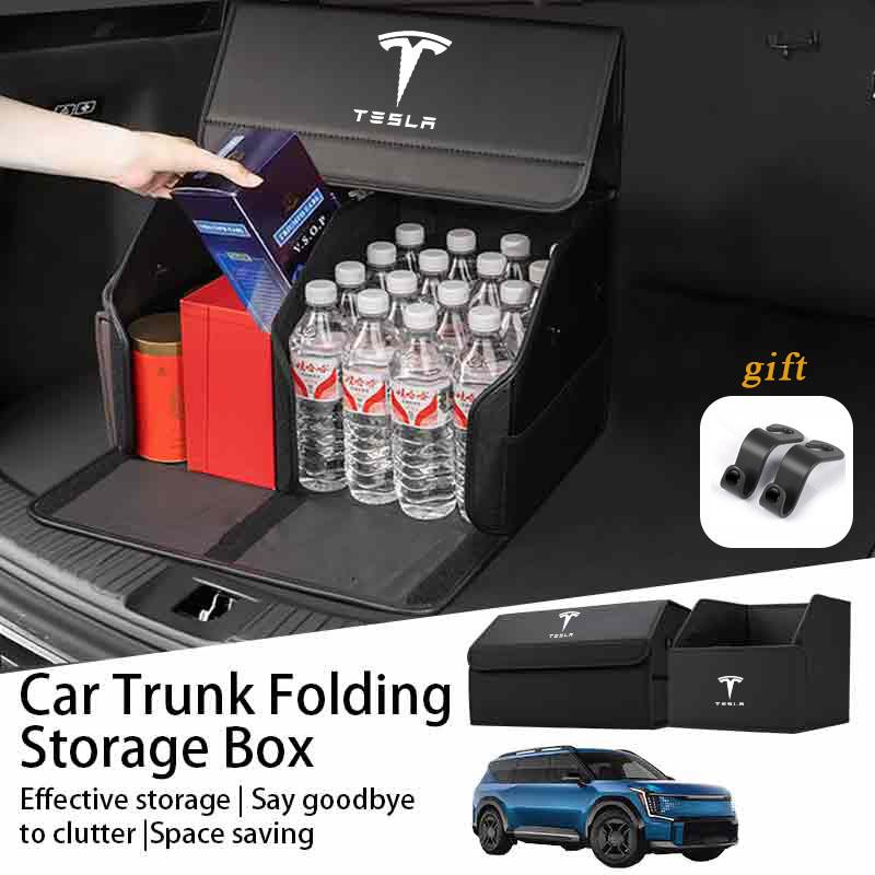 Car Valve Core Trunk Storage Box Organizer Foldable Stowing Tidying Container Bag For Tesla Model 3 Model S Model X Model Y
