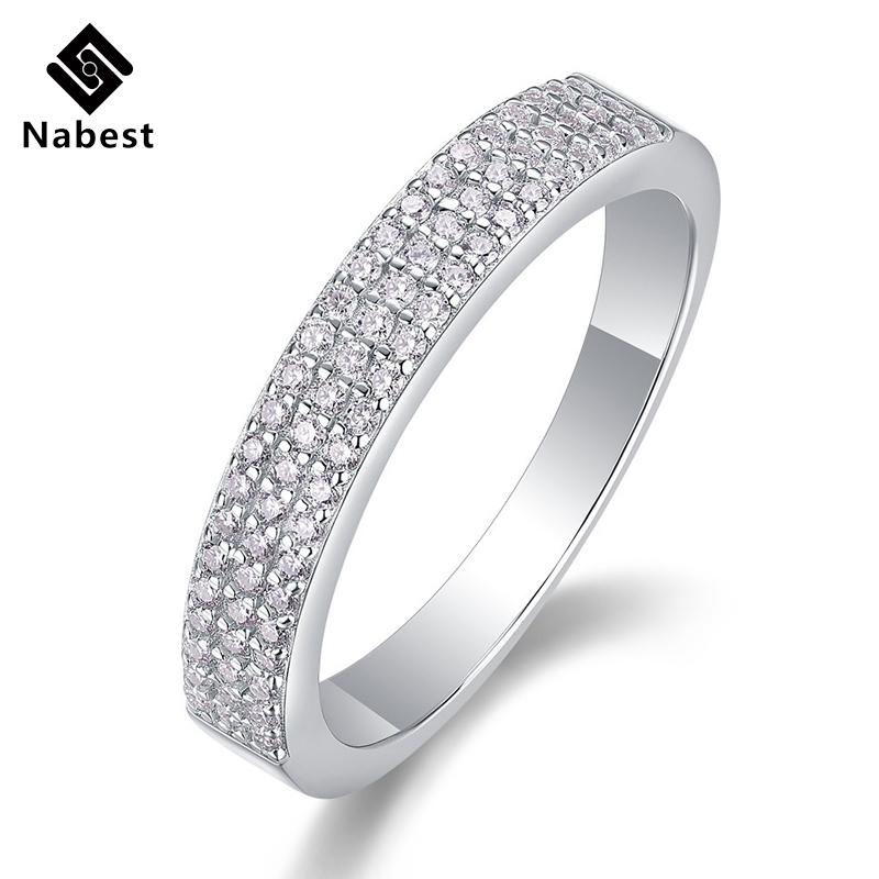 Nabest Luxury Jewelry CopperWomen Ring GRA Certified VVS D 3EX Moissanite Full Diamond Engagement Wedding Rings