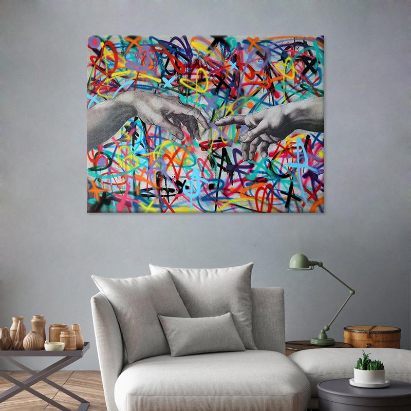 Kreativní graffiti Genesis Olejomalba Malba na plátně Nástěnné umění Domácí Dekorativní Cuadros Decoracion Salon Plakáty a grafiky