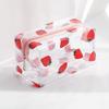 Bolsa de Cosméticos Impermeável de PVC com Estampa Floral de Bolinhas (4 cores)