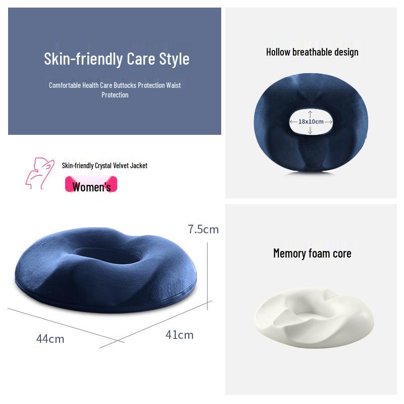Summer Office Memory Foam Hemorrhoid Cushion: Postoperative Coccyx Support Donut Seat Hollow Seat Cushion