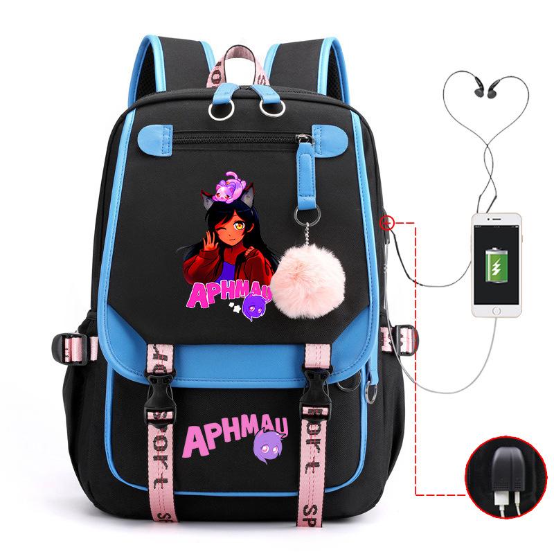 

Harajuku Simple and Versatile Aphmau Junior High School Student School Bag Female Lightweight Large Capacity Middle School Student Backpack No specification