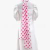 Women's Scarf and Glasses Set Stylish Polkas Dot Scarf Blue Glasses White Scarf Fashion Neckerchief for Halloween