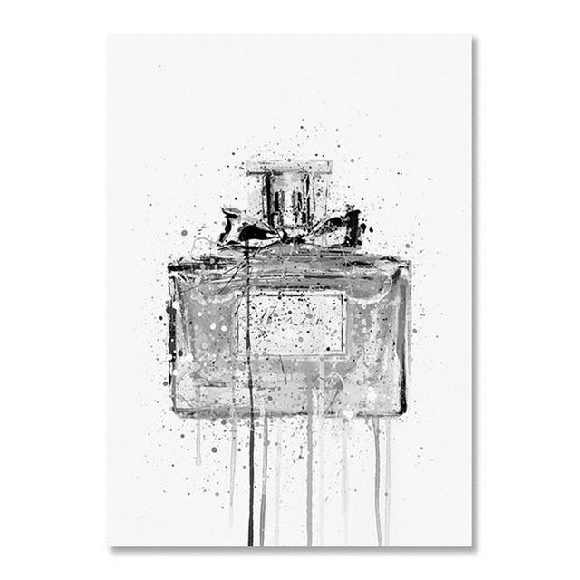 Abstract Graffiti Perfume Bottle Watercolor Style Canvas Painting Wall Art Picture Posters and Prints for Living Room Home Decor No Frame