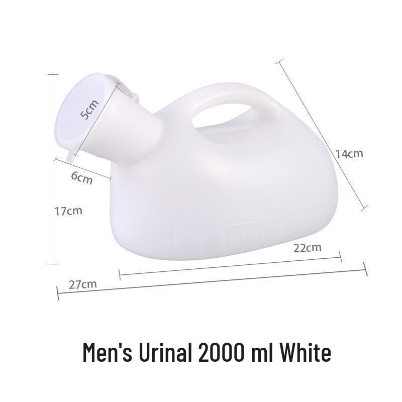 2000ml Portable Round Urinal Pot with Lid for Elderly and Adult Males - Large Capacity Night Pot and Bedside Urine Collector.