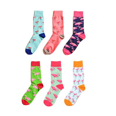 Chaussettes de mode flamants roses Jacquard équipage hommes chaussettes coton Hip Hop oiseau rue hommes chaussettes de planche à roulettes
