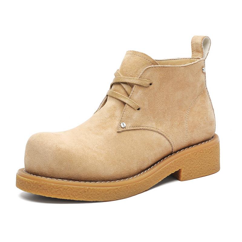 Derby shoes men's large size British style heightening in autumn and winter Martin boots retro medium-top velvet tooling boots men's 15522-J