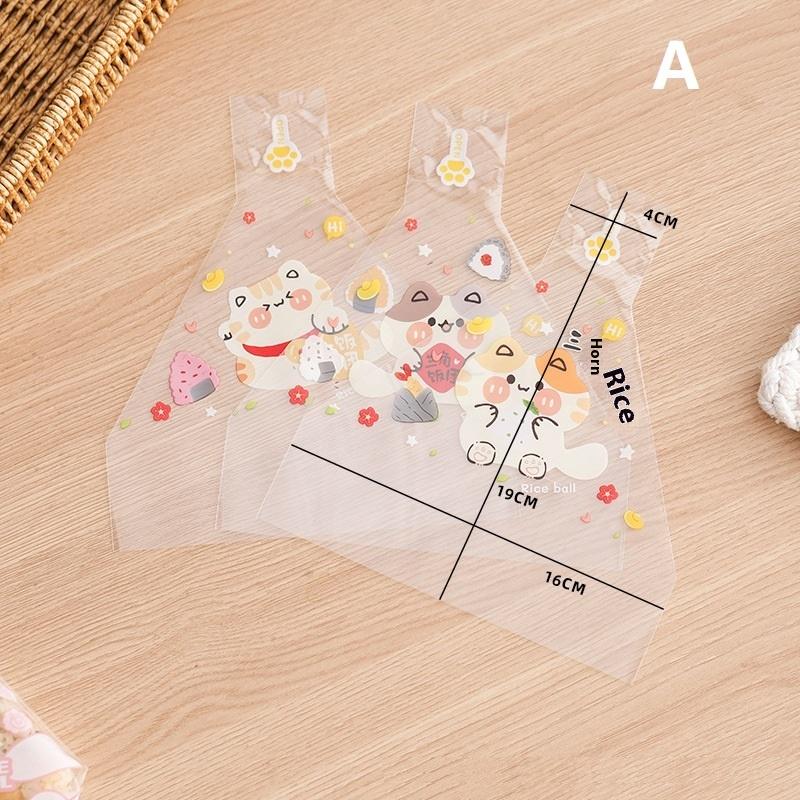 50Pcs Cartoon Pattern Japanese Triangle Seaweed Onigiri Wrappers Sushi Bento Disposable Packing Bags Making Mold Bento Accessory