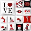 Heart Love Red Lips Print Decorative Cushions Pillowcase Polyester Cushion Cover Throw Pillow Sofa Decoration Pillowcover
