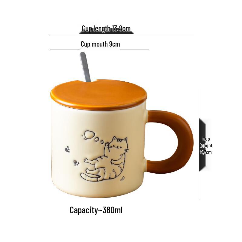 Shangqi Ceramic Cat Couple's Mug Gift Set