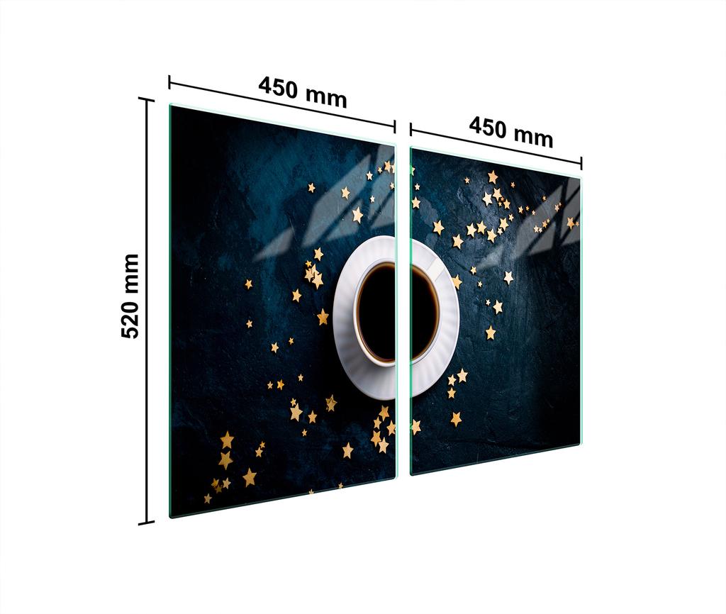 Glass Protective Plate for the Stove 2x45x52 Coffee