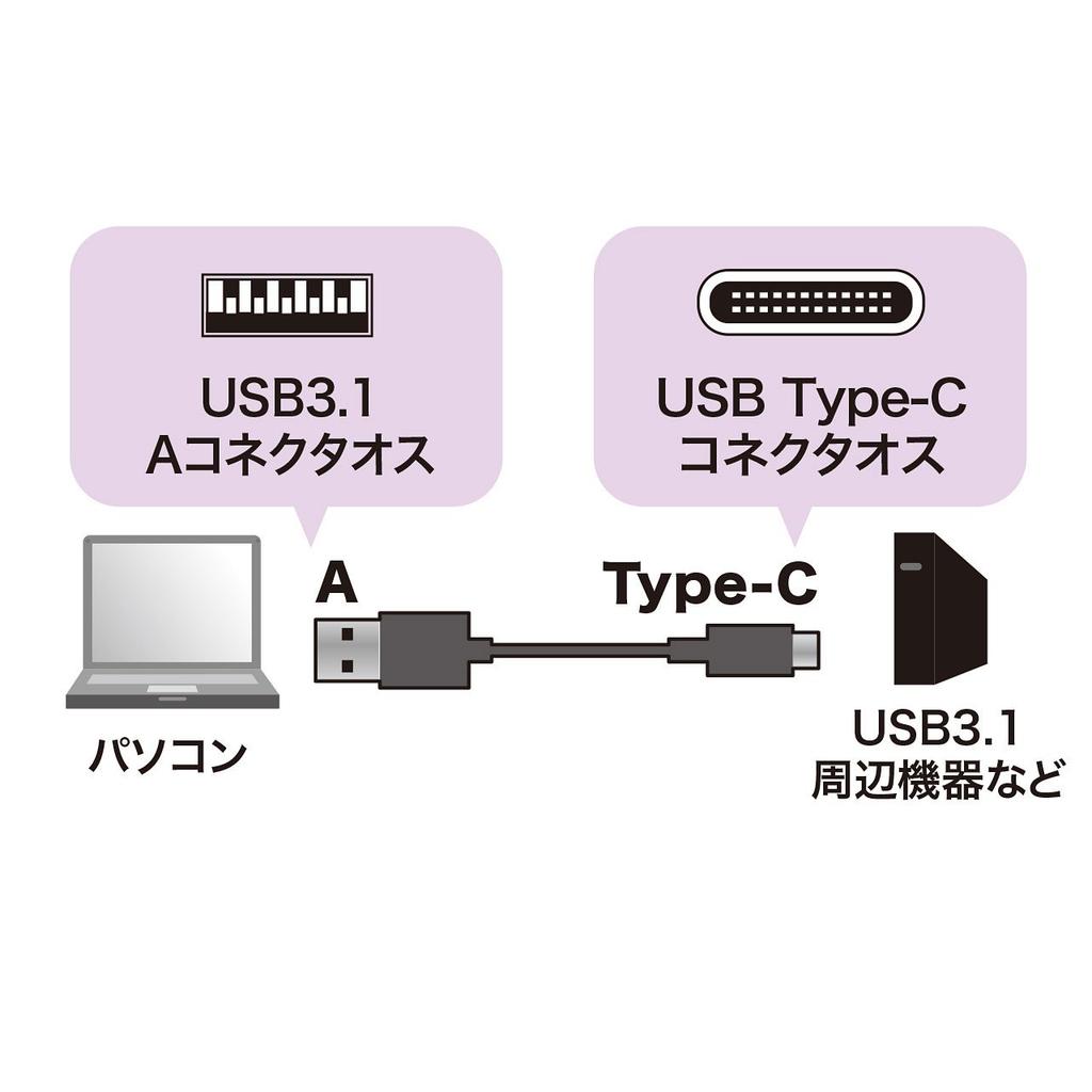 Sanwa Supply USB Gen2 to A Cable 3.1 Type-C (1m) KU31-CA10