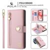 Applicable iPhone17ProMax Phone case with gold-embossed heart and zipper card slot17/16Flip cover with card slot15Wallet