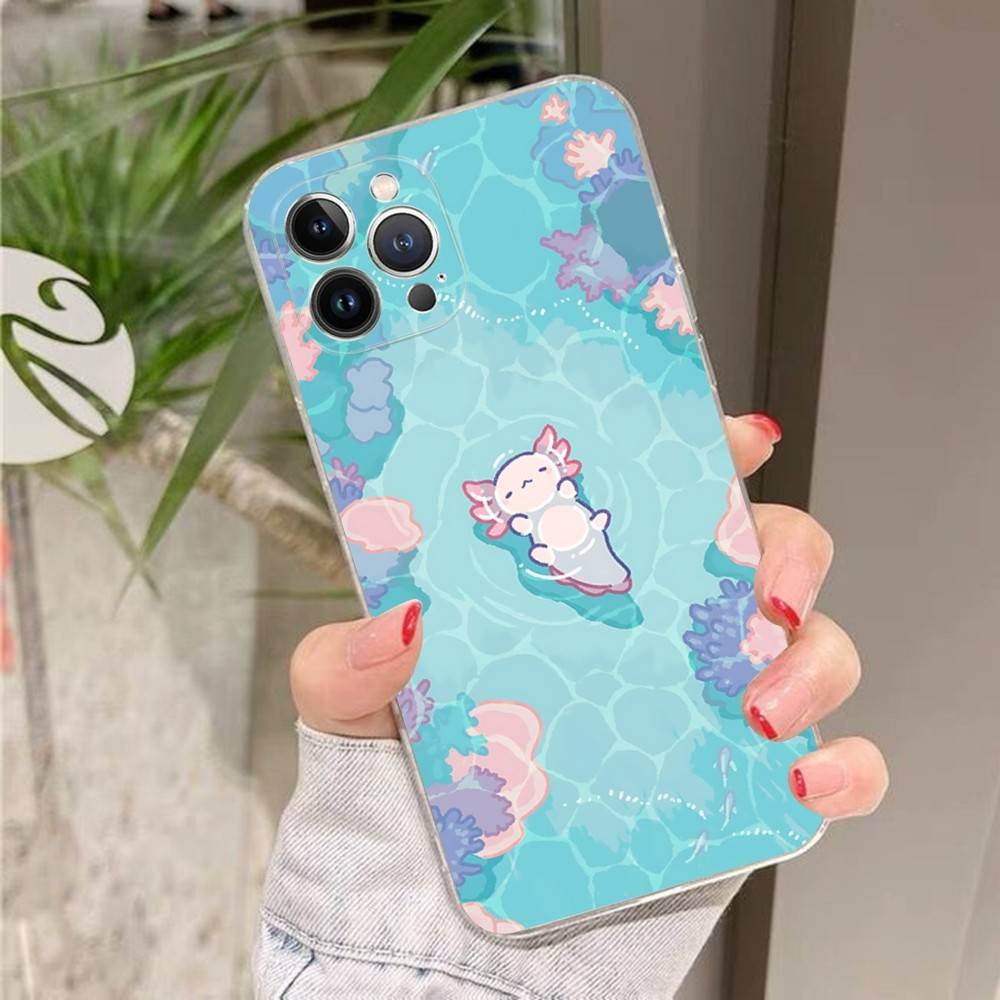 

Cartoon Axolotl Cute Transparent Soft Phone Case For IPhone 15 12 14 16 17 13 Plus 11 Pro Max 13 Pro iPhone 12pro max