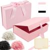 3 Colors Magnetic Foldable Gift Box & 10g Lafite Grass & Greeting Card Kit Luxury Packaging for Wedding Festival Birthday XJM