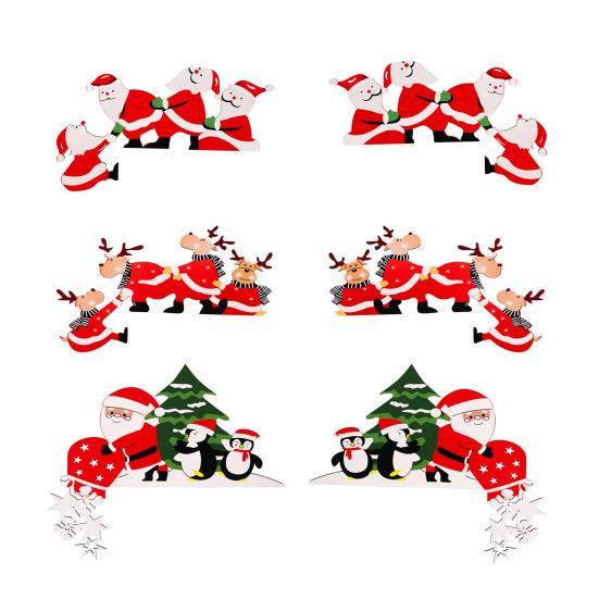 Christmas Door Topper Decoration Wood Santa Claus Reindeer Door Frame Corner Sign