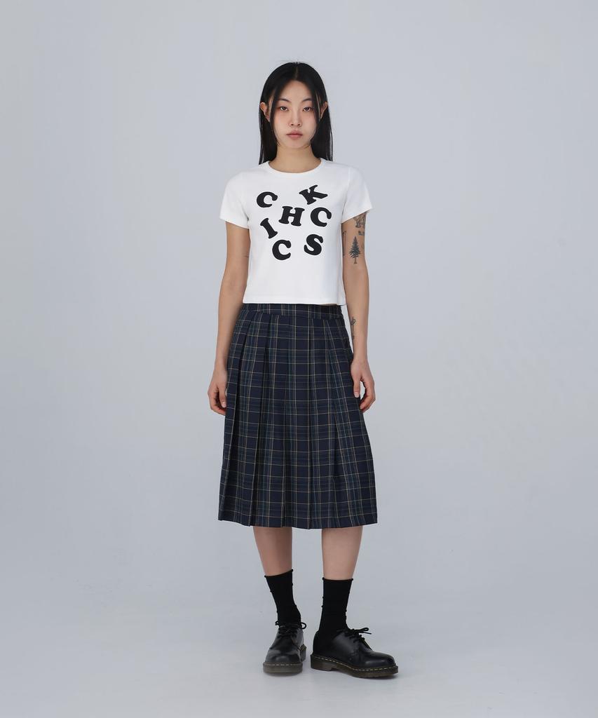 CHICKS Chicks Word Black Crop Short Sleeve Tee Short Sleeve T-Shirt White