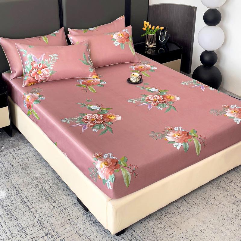 Saltea nouă imprimată din mătase de gheață, covoraș din mătase de gheață, husă protectoare de saltea antiderapantă, covoraș moale pentru aer condiționat de vară, saltea